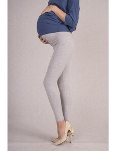 PreMamku Pohodlné tehotenské legíny v sivej farbe