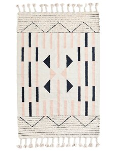 MADAM STOLTZ Ručne tkaný koberec Frayed Cotton Off White 120 × 180 cm