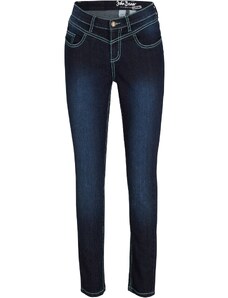 bonprix Strečové džínsy, Slim Fit, s kontrastnými prešívaniami, farba modrá