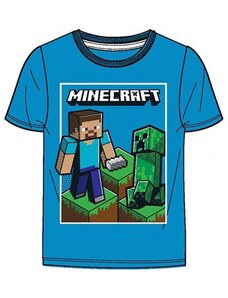 MOJANG official product Chlapčenské bavlnené tričko s krátkym rukávom Minecraft - Creeper a Steve / 100% bavlna