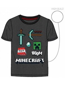 MOJANG official product Chlapčenské / detské tričko s krátkym rukávom Minecraft TNT - tm. šedé