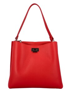 Luxusná dámska kožená kabelka červená - ItalY Lucy červená