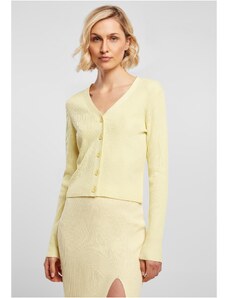 UC Ladies Women's sweater with short rib knit soft yellow