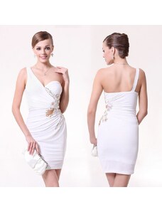 Ever Pretty překrásné krátke biele spoločenské šaty na jedno rameno