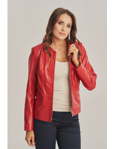 KONOPKA Dámska červená kožená bunda - 100% jahňacia koža - Model: Eva