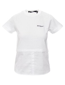 Karl Lagerfeld dámské tričko Fabric Mix bílé