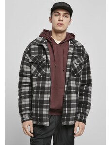 Pánska bunda // Urban classics Plaid Teddy Lined Shirt Jacket black/white