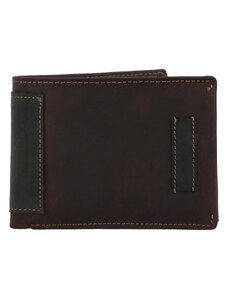 Kvalitná voľná pánska kožená peňaženka hnedo čierna - Tomas Crues hnedá