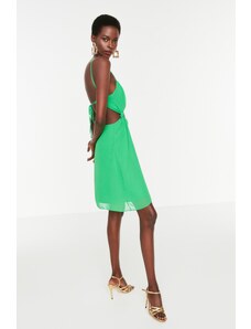 Trendyol Green Waist detailné šifónové šaty