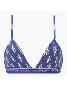 Trojuholníková bralette s logom QF5953 - X00 - Modrá s bielym logom - Calvin Klein