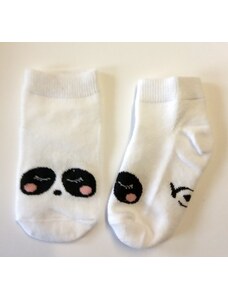 Scorpio Dievčenské nadčlenkové ponožky biele - Panda, veľ. 20/22