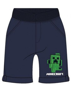 E plus M Chlapčenské bavlnené kraťasy / šortky Minecraft - tm. modré 100% bavlna
