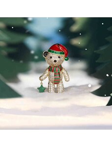 Éternelle Vánoční brož se zirkony Christmas Teddy - vánoční medvídek