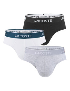 LACOSTE - 3PACK slipy Lacoste ultra comfortable stretch cotton black, white, gray