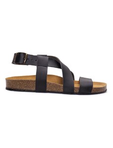 Nae Vegan Shoes Ambro Black Vegan Criss-cross Slingback Sandals