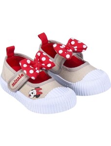 Béžovo-červené dievčenské papučky Disney Minnie Mouse