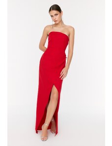 Trendyol Collection Dlhé večerné šaty s červenou sukňou