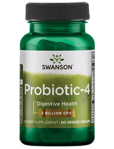 Swanson ProBiotic-4 60 ks, vegetariánska kapsula, 3 Billion CFU