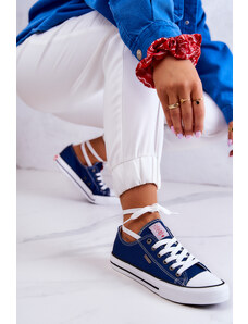 Modro-biele klasické nízke plátenky Cross Jeans