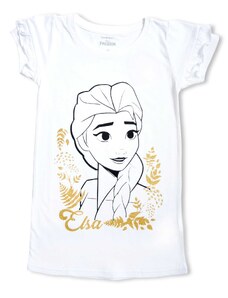 EPLUSM Dievčenská bavlnená nočná košeľa "Frozen" - biela