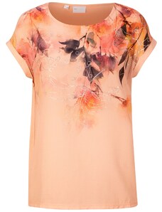 bonprix Blúzkové tričko s kvetovanou potlačou, farba oranžová, rozm. 56/58