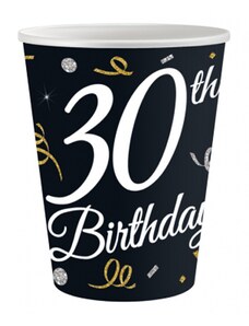 Godan Papierové poháre 30th Birthday - 6 ks / 200 ml