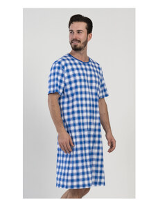 Cool Comics Pánska nočná košeľa s krátkym rukávom Karel, farba modrá, 100% bavlna