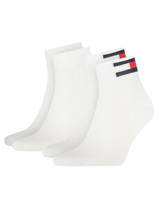 TOMMY HILFIGER - 2PACK TH flag biele quarter ponožky