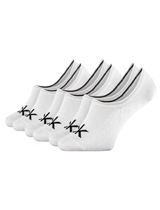 CALVIN KLEIN - 3PACK big logo CK biele pánske neviditeľné ponožky