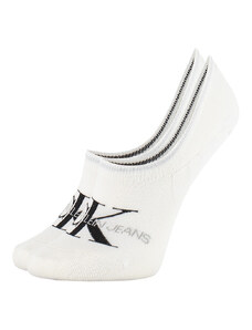 CALVIN KLEIN - CK jeans monogram biele dámske neviditeľné ponožky