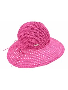 Dámsky ružový nekrčivý letný slamený klobúk Big brim - Seeberger