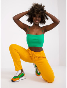 Fashionhunters Basic light orange sweatpants with pockets