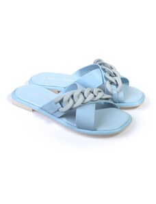 Letní pantofle v trendy vzhledu Marco Tozzi 2-2-27121-28 modrá