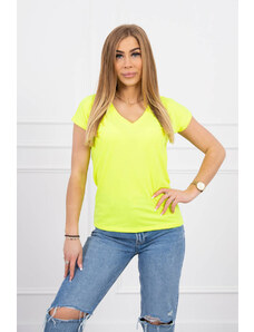 Kesi Yellow neon blouse with V-neck