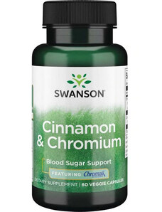 Swanson Cinnamon & Chromium 60 ks, vegetariánska kapsula