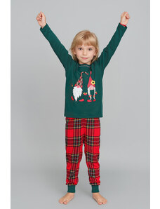 Italian Fashion Vianočné dievčenské pyžamo Santa mega soft zelené-128, Farba zelená