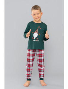 Italian Fashion Vianočné chlapčenské pyžamo Moss mega soft zelené-128, Farba zelená