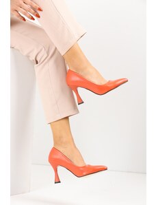 en7 Oranžové dámske klasické topánky na podpätku 2706