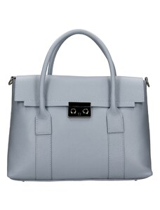 Dámska kožená kabelka Italia Magda - svetlo modrá