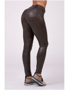 NEBBIA NOHAVICE LEATHER LOOK BUBBLE BUTT BROWN 538