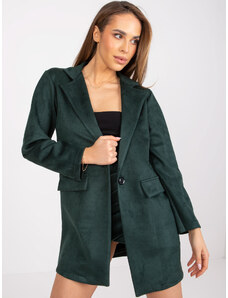 Basic Tmavo-zelené dámske kabátové sako z ekologického semišu Irmina