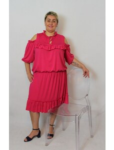 Poľsko Ružové šaty s volánmi