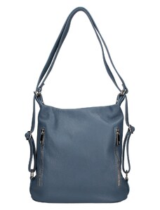 Dámska kožená batôžko kabelka Italia Maura - modrá