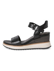 Tamaris dámské kožené sandály na platformě 1-28015-28 černé