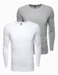 Ombre Clothing Pánske tričko s dlhým rukávom bez potlače - mix 2 pcs Z43