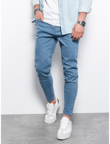 Ombre Clothing Pánske džínsové nohavice bez oderu SLIM FIT - modré V3 OM-PADP-0148