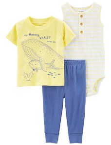 CARTERS CARTER'S Set 3dielny tričko kr. rukáv, tepláky, body bez rukávov Yellow Ocean chlapec LBB