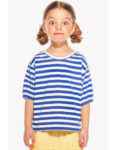 Dievčenské tričko nepískacie, farba pásik modrý, veľkosť 98