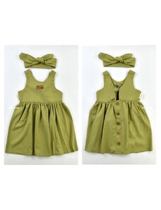 Popshops Dievčenské letné šaty - Regina, olivové