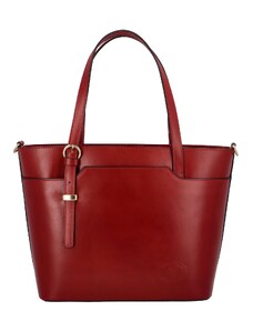 Dámska kožená kabelka cez plece tmavočervená - ItalY Naraly červená